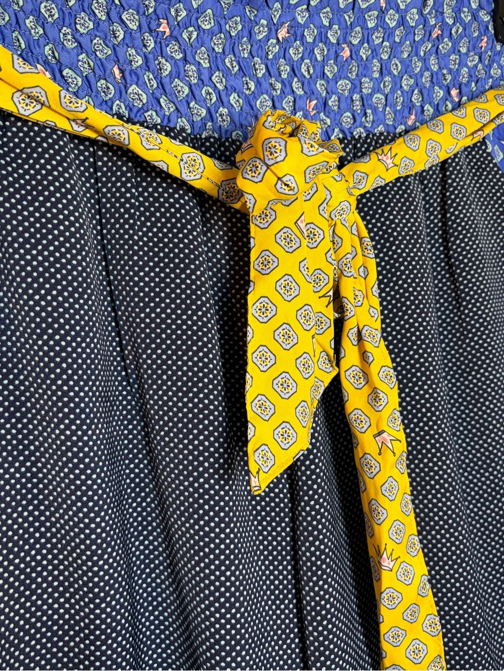 aerie Navy Wide-Leg Pants with Blue & Yellow Trim - Picture 4 of 11